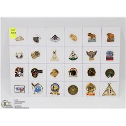 SHEET OF NATIVE, INUIT, AND METIS PINS