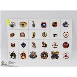 SHEET OF NHL PINS