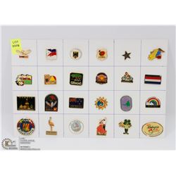 SHEET OF WORLD PINS