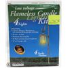 Image 1 : COPPER FLAMELESS CANDLE LIGHTING KIT, 4 LIGHTS