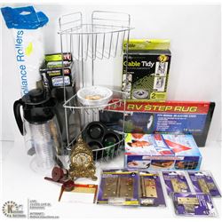 BOX OF MISC HOUSEHOLD ITEMS