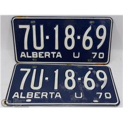 SET OF 1970 ALBERTA LICENSE PLATES