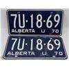 Image 1 : SET OF 1970 ALBERTA LICENSE PLATES