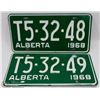 Image 1 : SET OF 1968 ALBERTA LICENSE PLATES