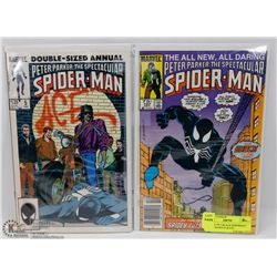 BUNDLE OF 2 BLACK SPIDERMAN COMIC BOOKS #5 & #107