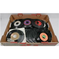75 ROCK AND ASSORTED 45 RPM RECORDS.