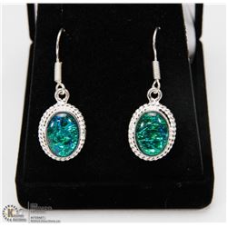 #112-AUSTRALIAN TRIPLE FIRE OPAL EARRINGS