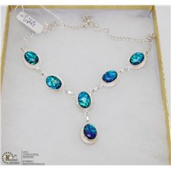 #113-AUSTRALIAN TRIPLE FIRE OPAL  NECKLACE