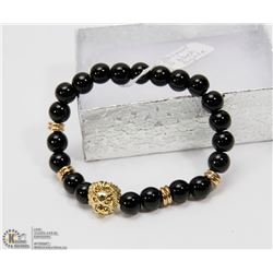 #5-NATURAL BLACK AGATE BRACELET