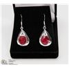 Image 1 : #17-NATURAL RED RUBY EARRINGS