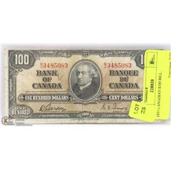 1937 CANADIAN $100 BILL.