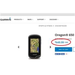 GARMIN OREGON 650 3" WORLDWIDE HANDHELD GPS 8MP CAM
