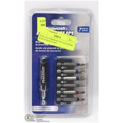 NEW MASTERCRAFT 7PC MAGNETIC SCREWDRIVER BIT  SET.