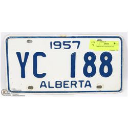 ALBERTA 1957 LICENSE PLATE