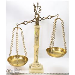 SCALES OF JUSTICE WITH MARBLE AND BRASS