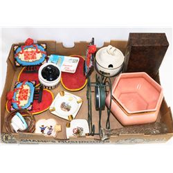 FLAT OF VINTAGE HOME DECOR & COLLECTIBLES INCL.