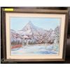 Image 1 : 24"X20" MOUNTAIN SCENE BY D. SCHANTZ. FRAMED