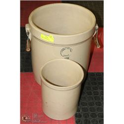 2 STONE CROCKS INCL 5 GAL. ALBERTA  POTTERIES AND
