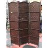 Image 1 : LOT OF 3 WICKER CHERRY TONE ROOM DIVIDERS.