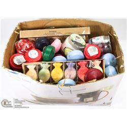 LARGE BOX OF VARIOUS CANDLES HOME