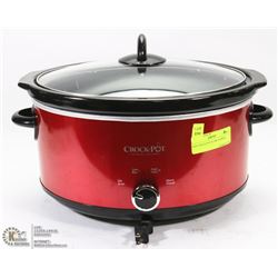 RED CROCK POT SLOW COOKER.