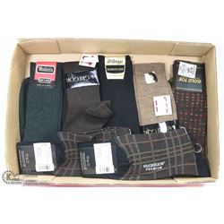 FLAT OF 8 PAIRS OF NEW MEN'S SOCKS - SIZE 10-12.