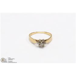 14K YELLOW & WHITE GOLD DIAMOND CLUSTER RING W/COA