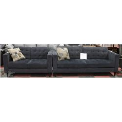 CHARCOAL 78" SOFA AND 55"  LOVE SEAT WITH ACCENT
