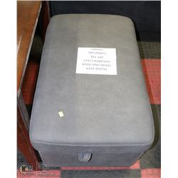 GREY FABRIC STORAGE OTTOMAN