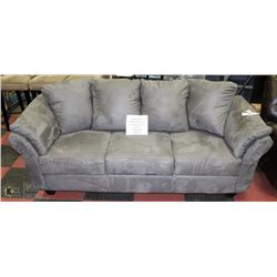 87" GREY MICROFIBRE SOFA