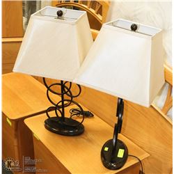 PAIR OF METAL ART TABLE LAMPS