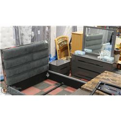 NEW QUEEN SIZE MICROFIBRE BED FRAME SOLD WITH