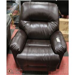 DARK BROWN LEATHERETTE RECLINING SOFA CHAIR