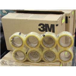 CASE OF 48- 3M BOX SEALING TAPE CLEAR