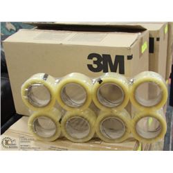 CASE OF 48- 3M BOX SEALING TAPE CLEAR