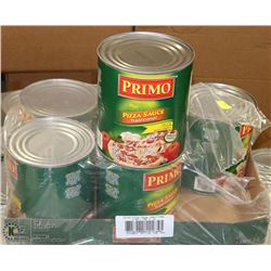 CASE WITH 6 LARGE CANS OF PRIMO PIZZA SAUCE