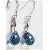 Image 1 : 1) 14KT WHITE GOLD TOPAZ & SAPPHIRE EARRINGS