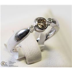 3) 10KT WHITE GOLD DIAMOND RING SIZE 7.5