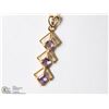 Image 2 : 4) 14KT GOLD DIAMOND & AMETHYST NECKLACE