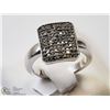 Image 2 : 11) STERLING SILVER DIAMOND RING SIZE 7