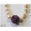 Image 1 : 13) STERLING SILVER PEARL & SWAROVSKI NECKLACE