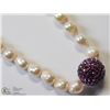 Image 2 : 13) STERLING SILVER PEARL & SWAROVSKI NECKLACE