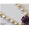 Image 3 : 13) STERLING SILVER PEARL & SWAROVSKI NECKLACE