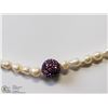 Image 4 : 13) STERLING SILVER PEARL & SWAROVSKI NECKLACE