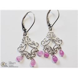 17) 14KT WHITE GOLD SAPPHIRE EARRINGS