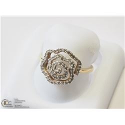 18) 10KT GOLD DIAMOND RING SIZE 7
