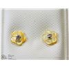 Image 2 : 21) 14KT W. GOLD DIAMOND MOTHER OF PEARL EARRINGS