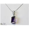 Image 1 : 23) 14KT WHITE GOLD AMETHYST NECKLACE