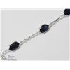 Image 1 : 24) 14KT WHITE GOLD SAPPHIRE BRACELET