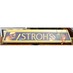 STROH'S VINTAGE POOL TABLE OVERHANG LIGHT.